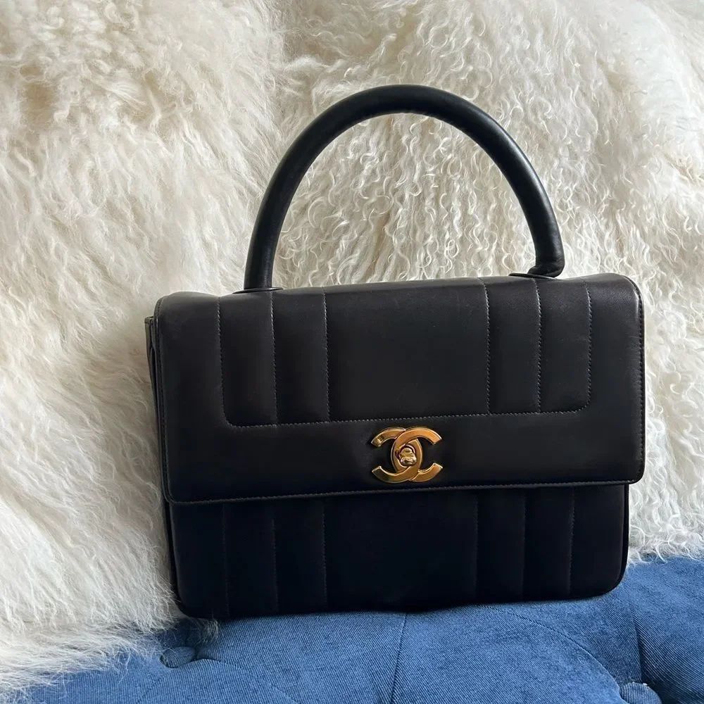 CHANEL Pre-Owned 1994-1996 Lambskin Mademoiselle Kelly Top Handle Bag handbag